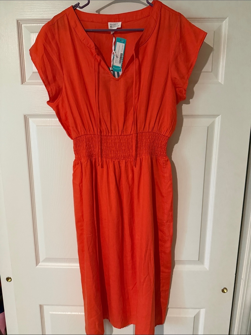 Market & Spruce Bright Orange Maxi Dress